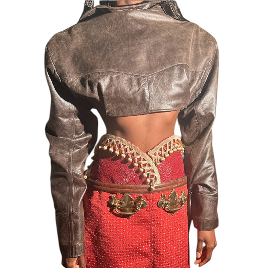 Vintage leather rework crop